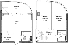 2-комнатная  80.52м² номер - 61 изображение с ЖК Синергія Сіті