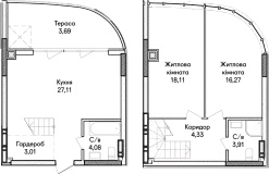 2-комнатная  80.55м² номер - 60 изображение с ЖК Синергія Сіті