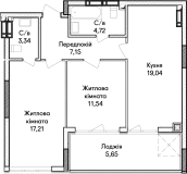 2-комнатная  68.65м² номер - 47 изображение с ЖК Синергія Сіті