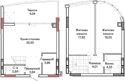 2-комнатная  80м² номер - 56 изображение с ЖК Синергія Сіті