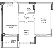 2-комнатная  62.4м² номер - 38 изображение с ЖК Синергія Сіті