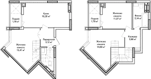 3-комнатная  78.36м² номер - 50 изображение с ЖК Синергія Сіті