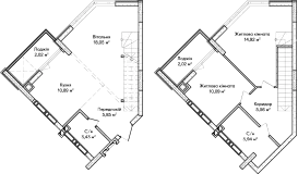 3-комнатная  80.8м² номер - 84 изображение с ЖК Синергія Сіті