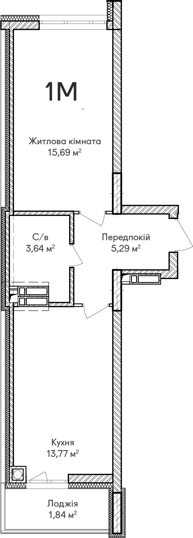 Купити 1-кімнатну квартиру  в Ірпені