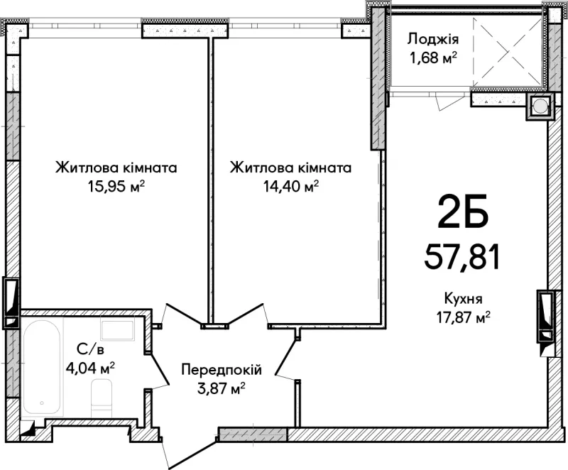 Купить 2-комнатную квартиру  в Ирпене