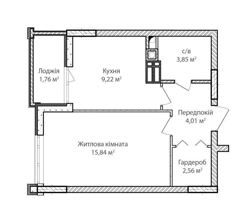 Купити 1-кімнатну квартиру  в Ірпені
