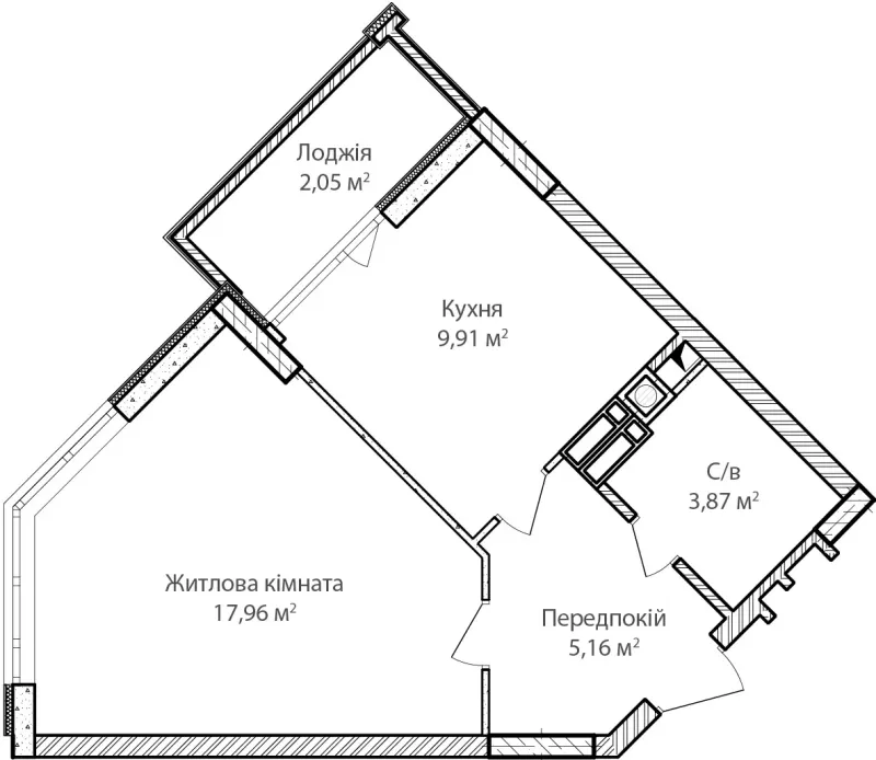 Купити 1-кімнатну квартиру  в Ірпені