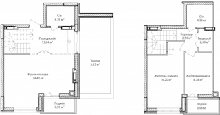 2-кімнатна  83.36м² номер - 35 зображення з ЖК Синергія Сіті