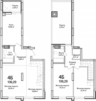 4-комнатная  106.29м² номер - 80 изображение с ЖК Синергія Сіті