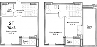 3-кімнатна  76.46м² номер - 62 зображення з ЖК Синергія Сіті