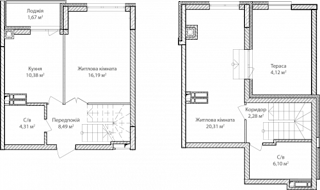 2-комнатная  73.85м² номер - 58 изображение с ЖК Синергія Сіті