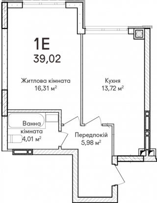 1-комнатная  40м² номер - 73 изображение с ЖК Синергія Сіті
